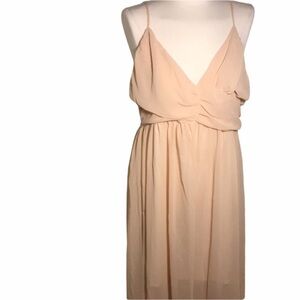 Formal Dress spaghetti strap formal blush tan color. Raw hem can be altered to …